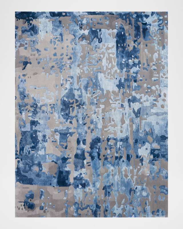 Prismatic Blue/Grey Hand-Tufted Rug, 12' x 15'